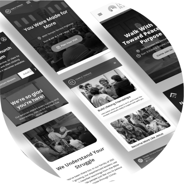 Collage of website screenshots