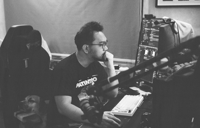 Joshua Cerbito at his desk